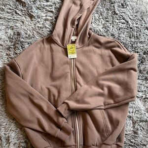 Women's Brown Zip-Up Hoodie